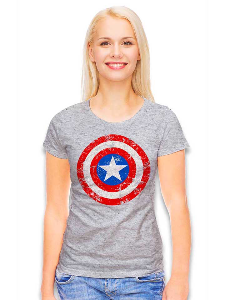 captain-america-shield-vintage-damen-t-shirt grau-meliert 2