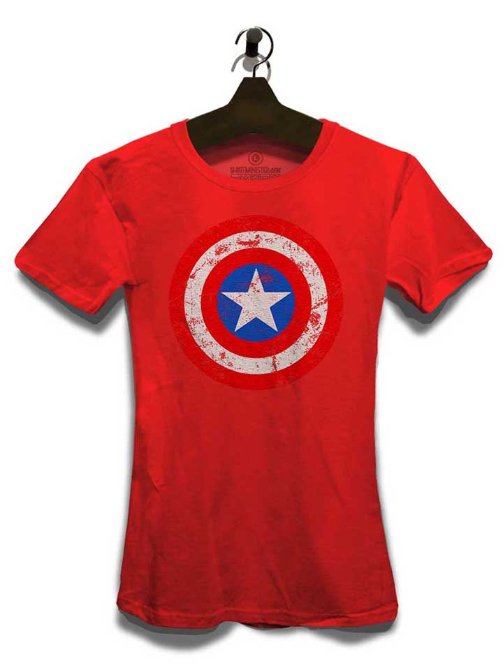 captain-america-shield-vintage-damen-t-shirt rot 3