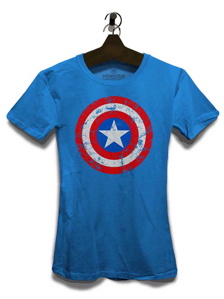 captain-america-shield-vintage-damen-t-shirt royal 3