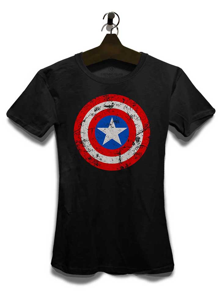 captain-america-shield-vintage-damen-t-shirt schwarz 3