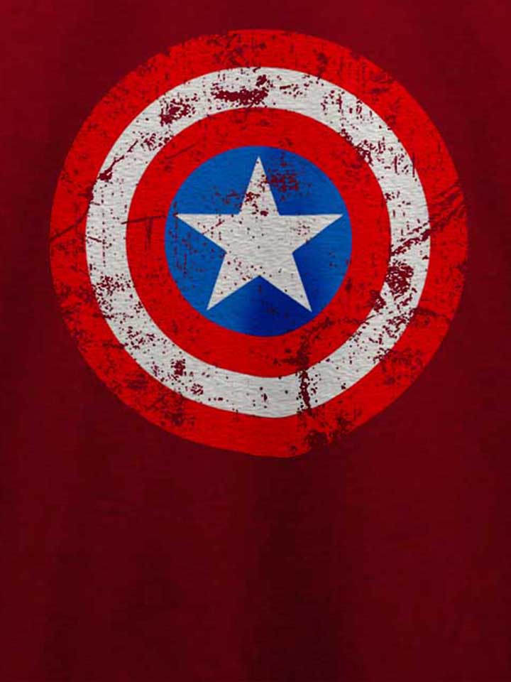 captain-america-shield-vintage-t-shirt bordeaux 4
