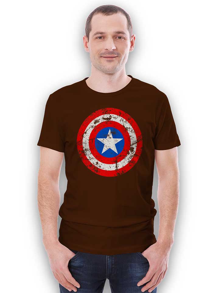 captain-america-shield-vintage-t-shirt braun 2
