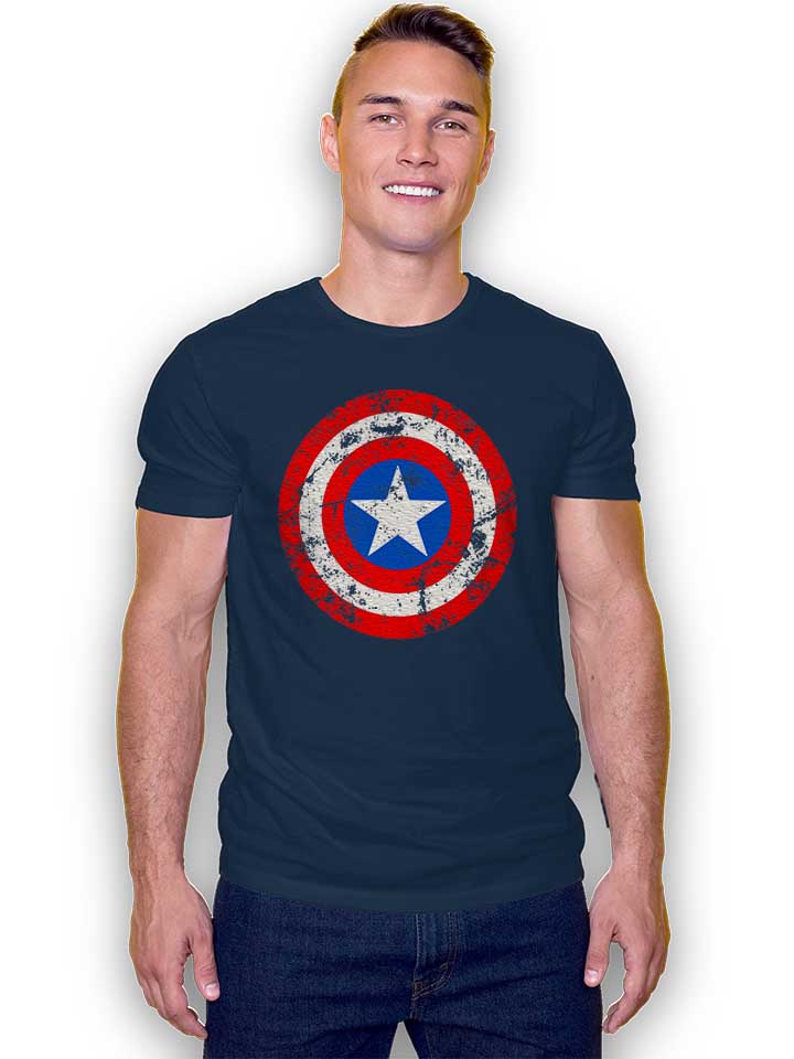 captain-america-shield-vintage-t-shirt dunkelblau 2