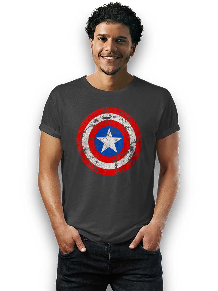captain-america-shield-vintage-t-shirt dunkelgrau 2