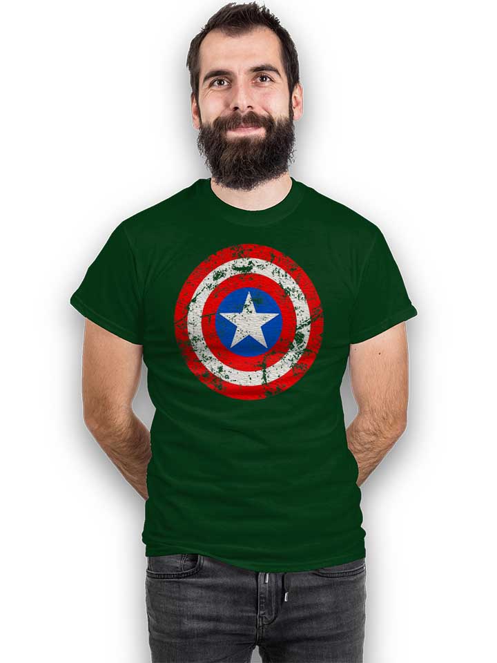 captain-america-shield-vintage-t-shirt dunkelgruen 2