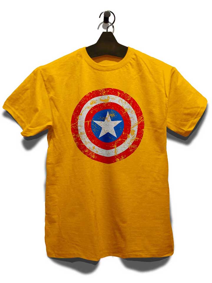 captain-america-shield-vintage-t-shirt gelb 3