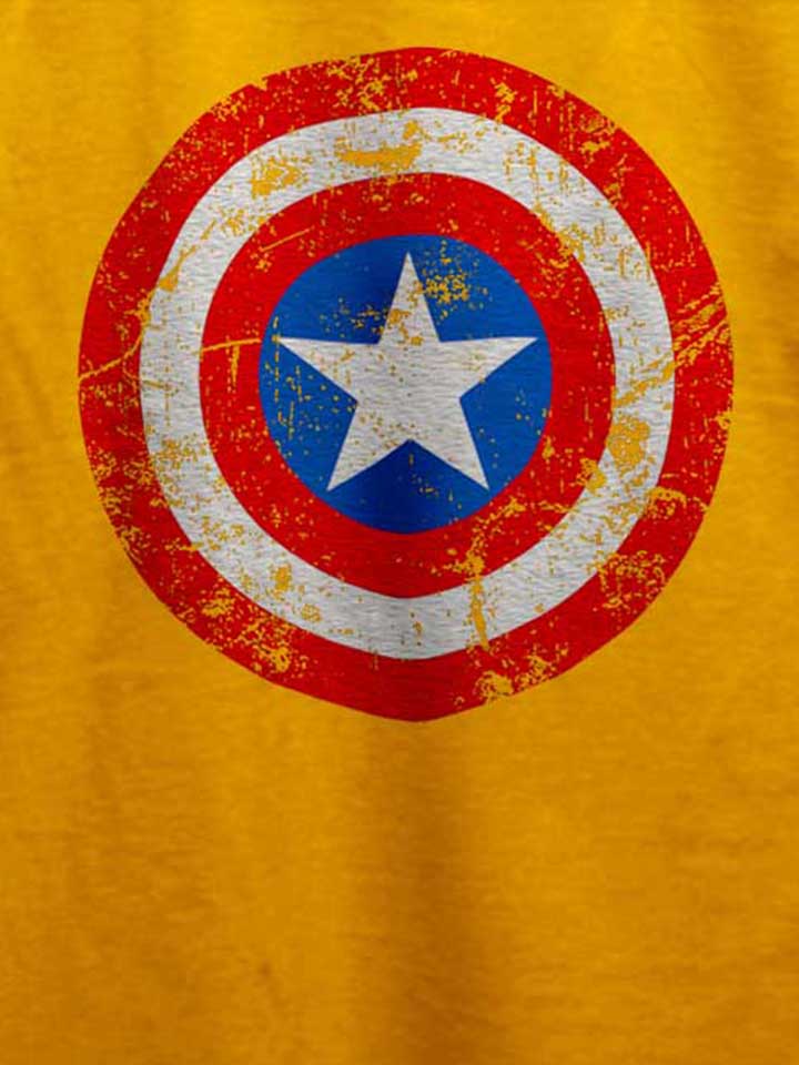 captain-america-shield-vintage-t-shirt gelb 4