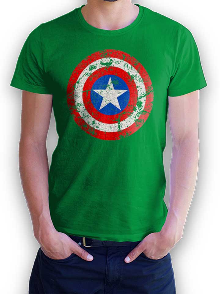 Captain America Shield Vintage T-Shirt gruen L