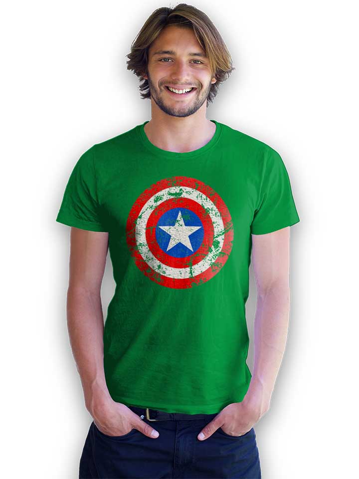 captain-america-shield-vintage-t-shirt gruen 2