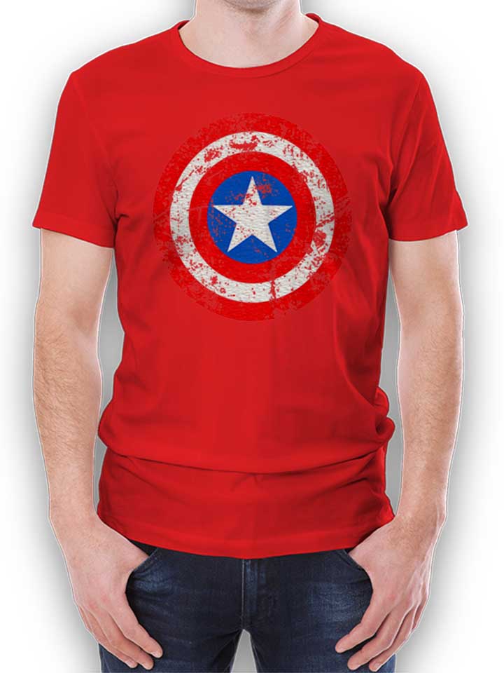Captain America Shield Vintage T-Shirt rosso L