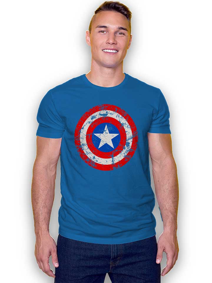 captain-america-shield-vintage-t-shirt royal 2