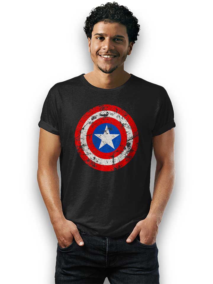 captain-america-shield-vintage-t-shirt schwarz 2