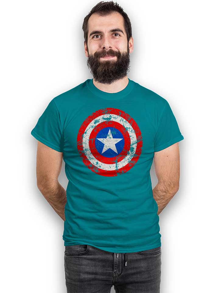 captain-america-shield-vintage-t-shirt tuerkis 2