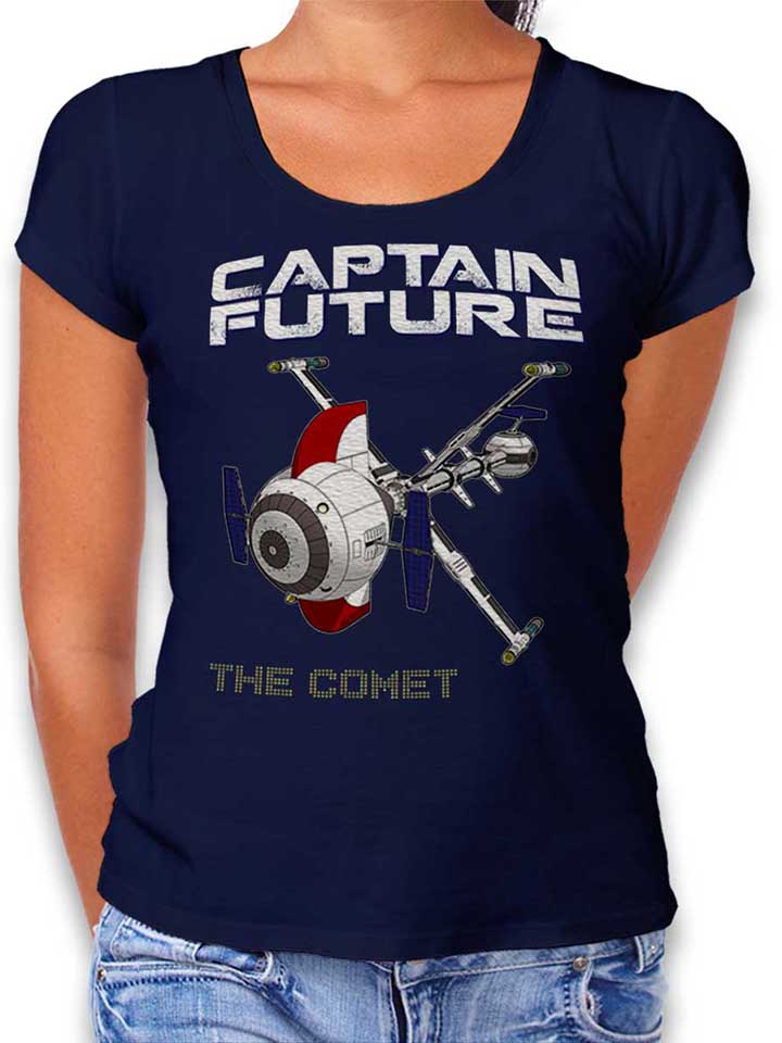 captain-future-the-comet-damen-t-shirt dunkelblau 1