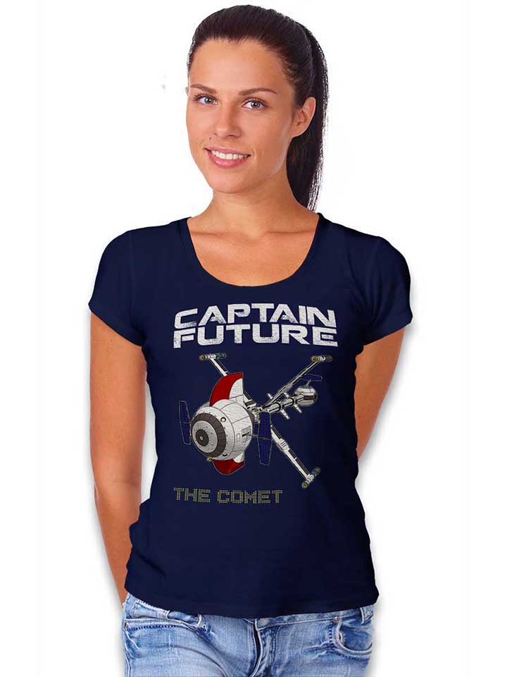 captain-future-the-comet-damen-t-shirt dunkelblau 2