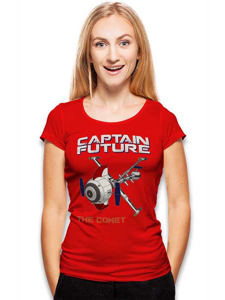 captain-future-the-comet-damen-t-shirt rot 2