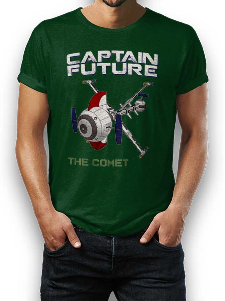 Captain Future The Comet Camiseta verde-oscuro L