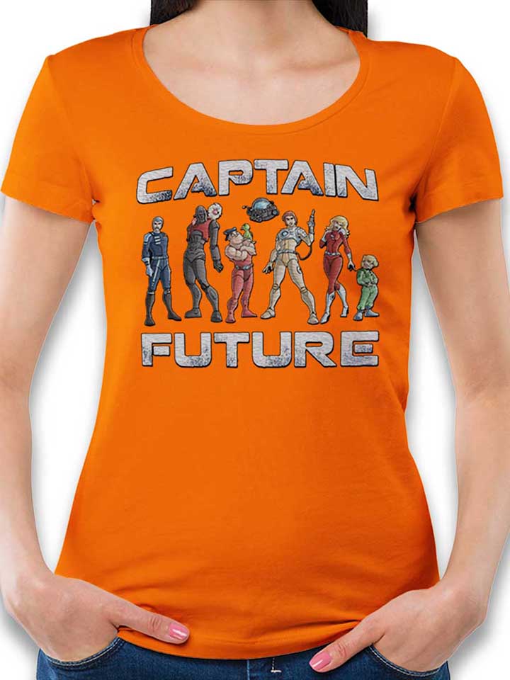 captain-future-damen-t-shirt orange 1