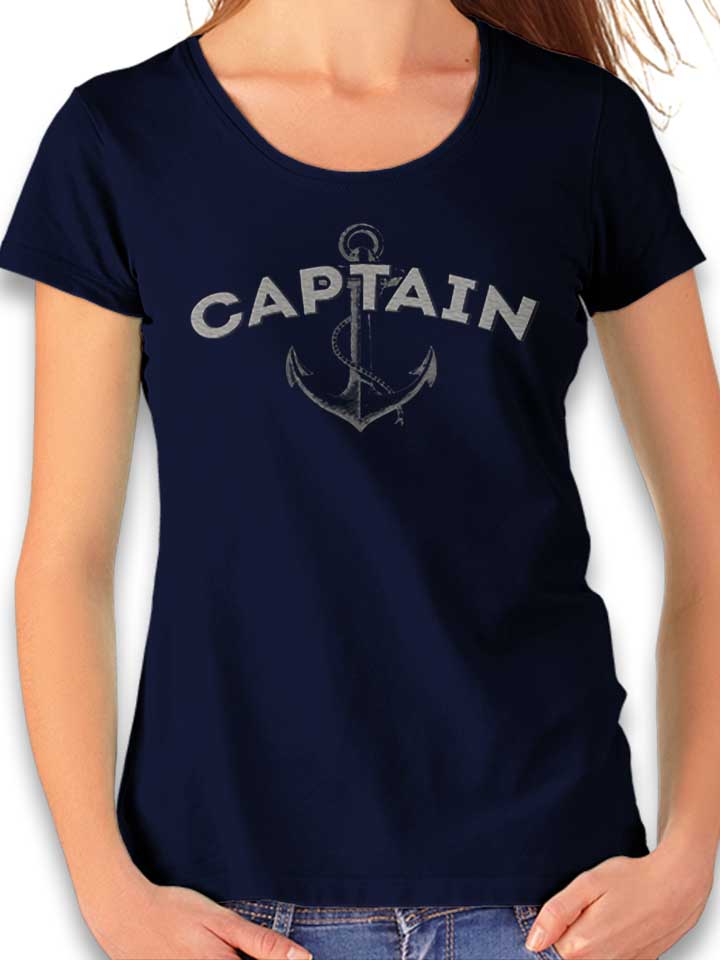 Captain Damen T-Shirt dunkelblau L