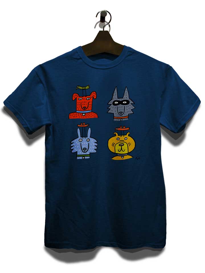 cartoon-dogs-t-shirt dunkelblau 3