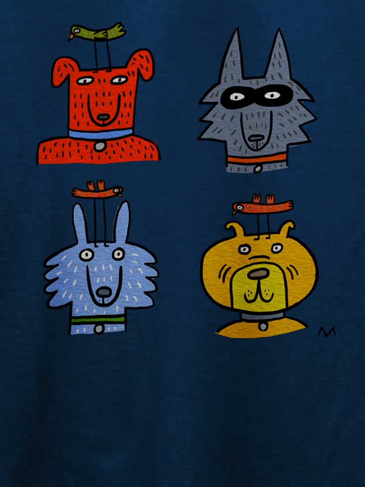 cartoon-dogs-t-shirt dunkelblau 4