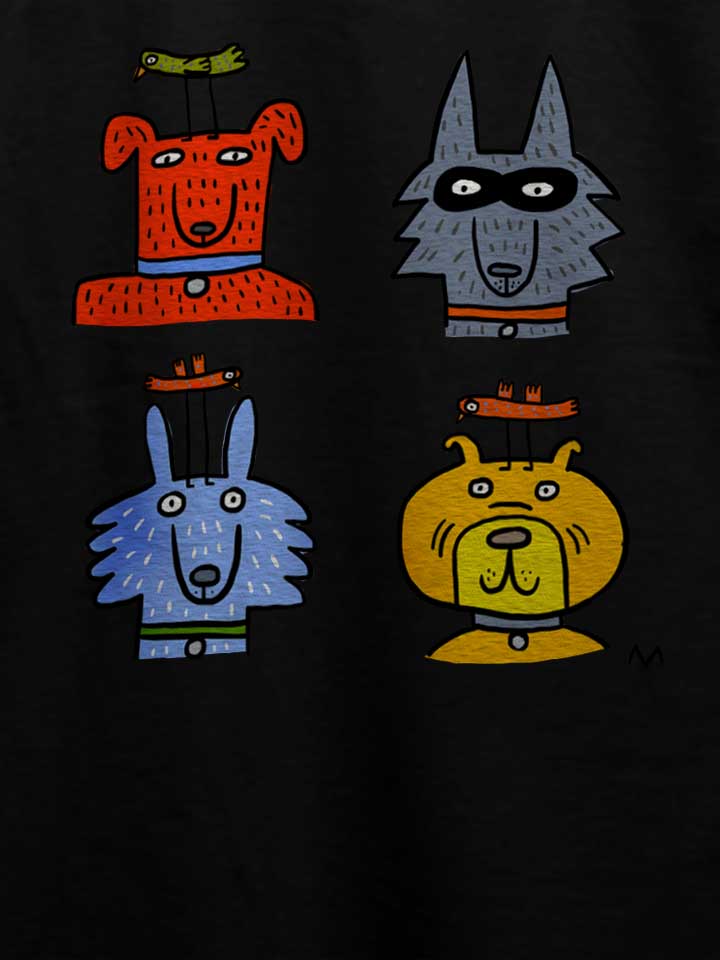 cartoon-dogs-t-shirt schwarz 4