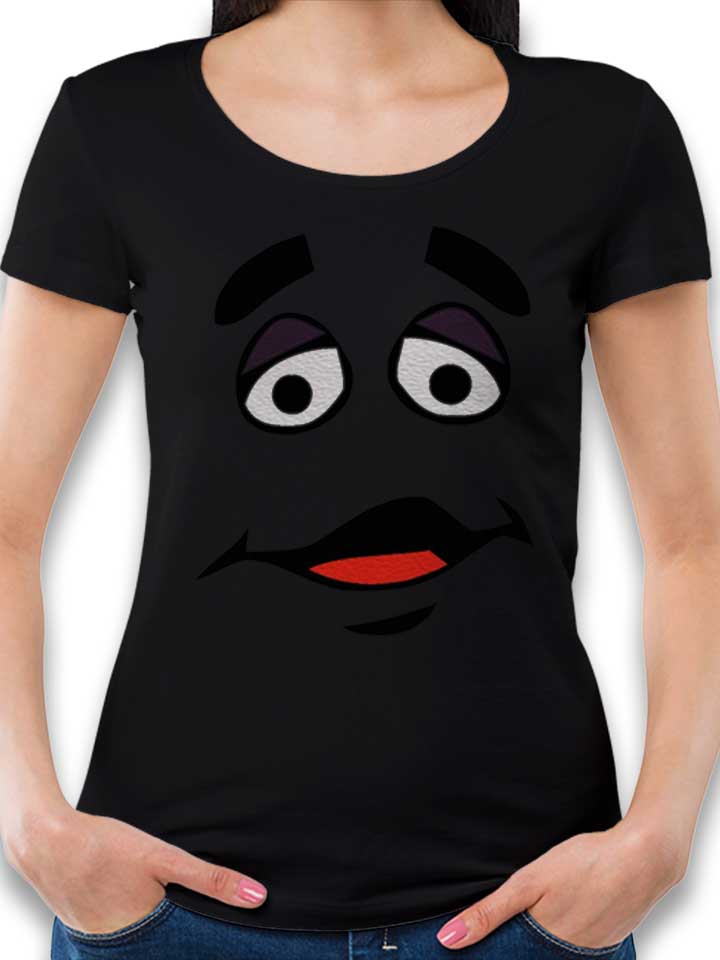 Cartoon Face Damen T-Shirt schwarz L