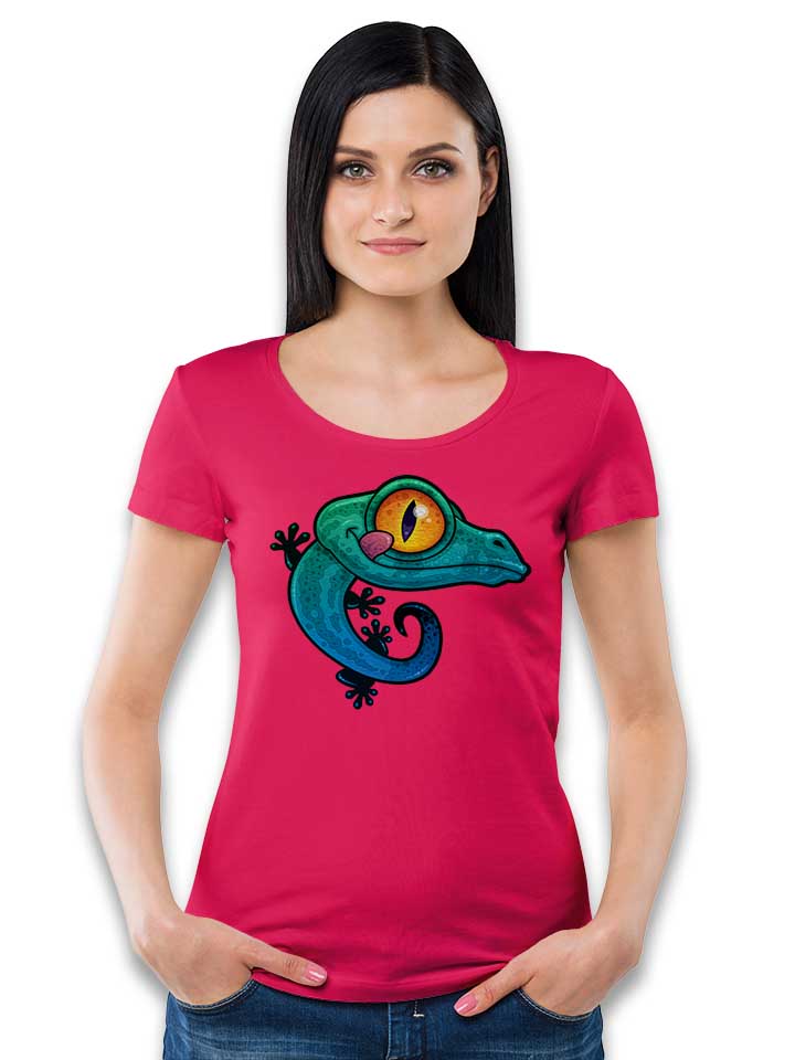 cartoon-gecko-damen-t-shirt fuchsia 2