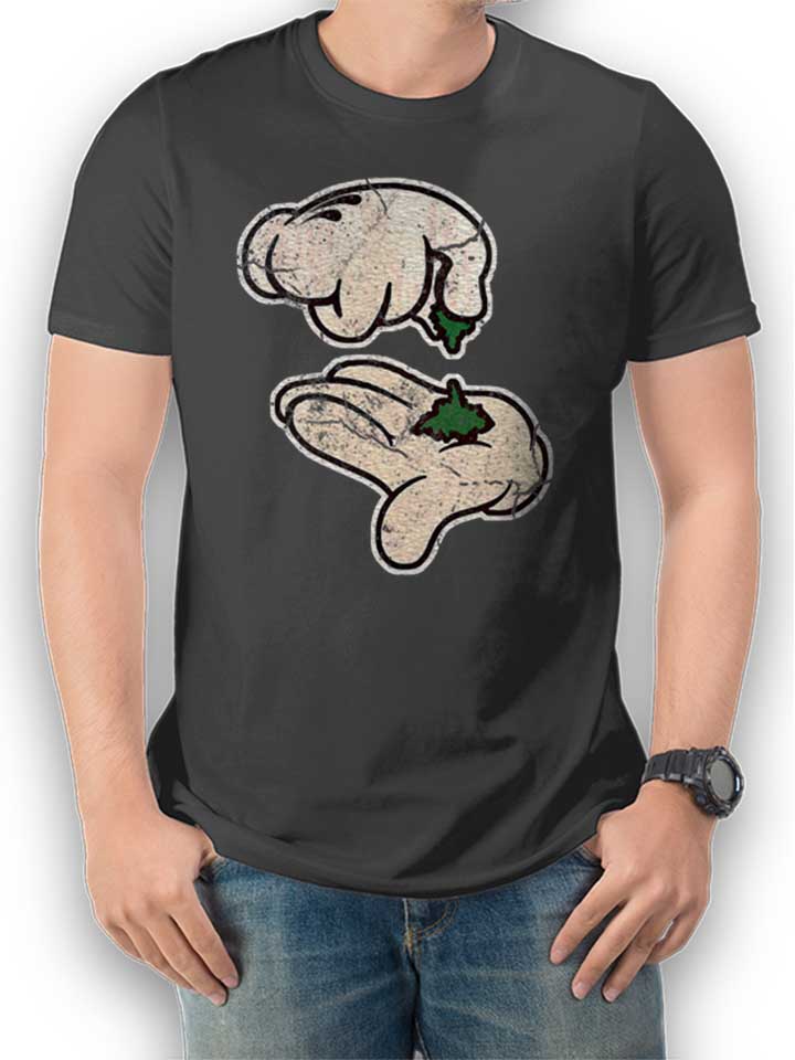 Cartoon Hand 03 Vintage T-Shirt dunkelgrau L