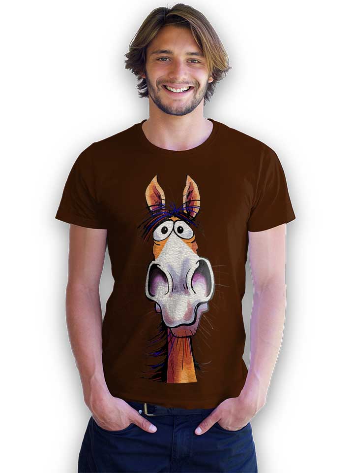 cartoon-pferd-t-shirt braun 2