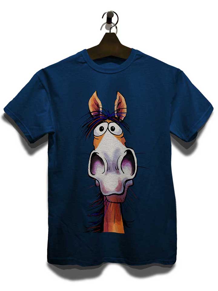 cartoon-pferd-t-shirt dunkelblau 3