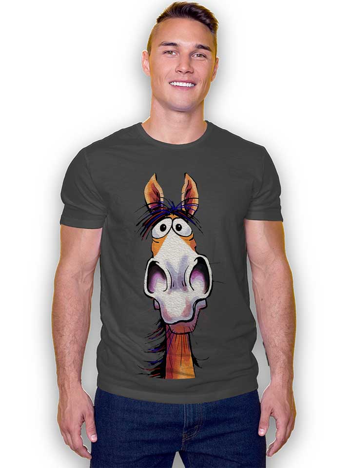 cartoon-pferd-t-shirt dunkelgrau 2