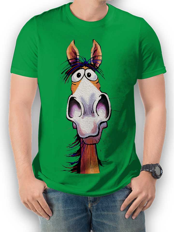 Cartoon Pferd T-Shirt verde L