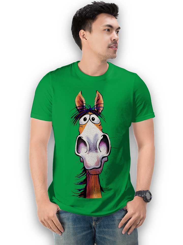 cartoon-pferd-t-shirt gruen 2