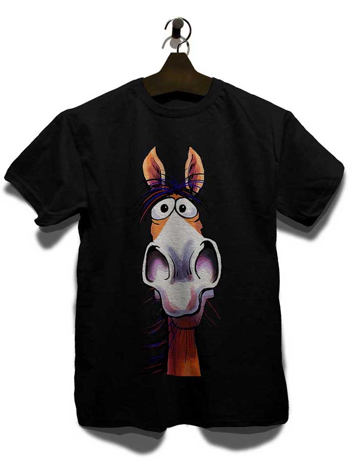 cartoon-pferd-t-shirt schwarz 3