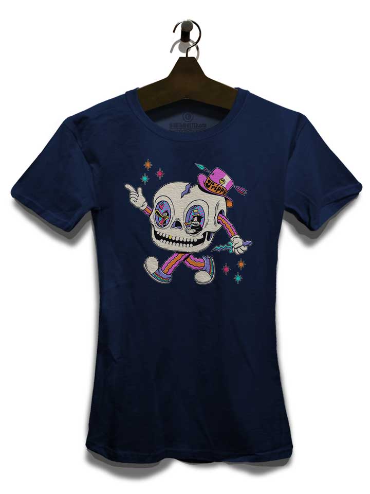 cartoon-skullhead-damen-t-shirt dunkelblau 3