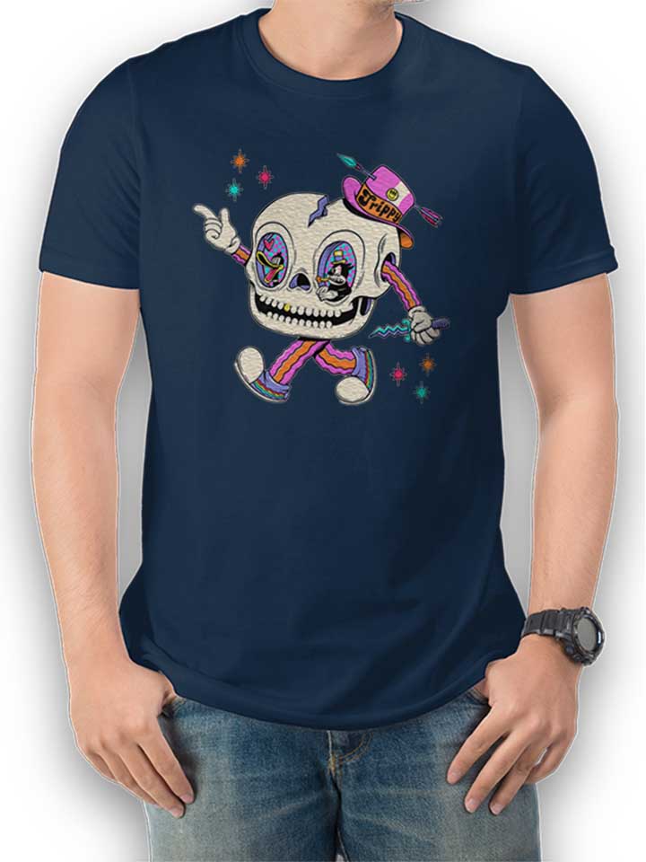 Cartoon Skullhead T-Shirt dunkelblau L