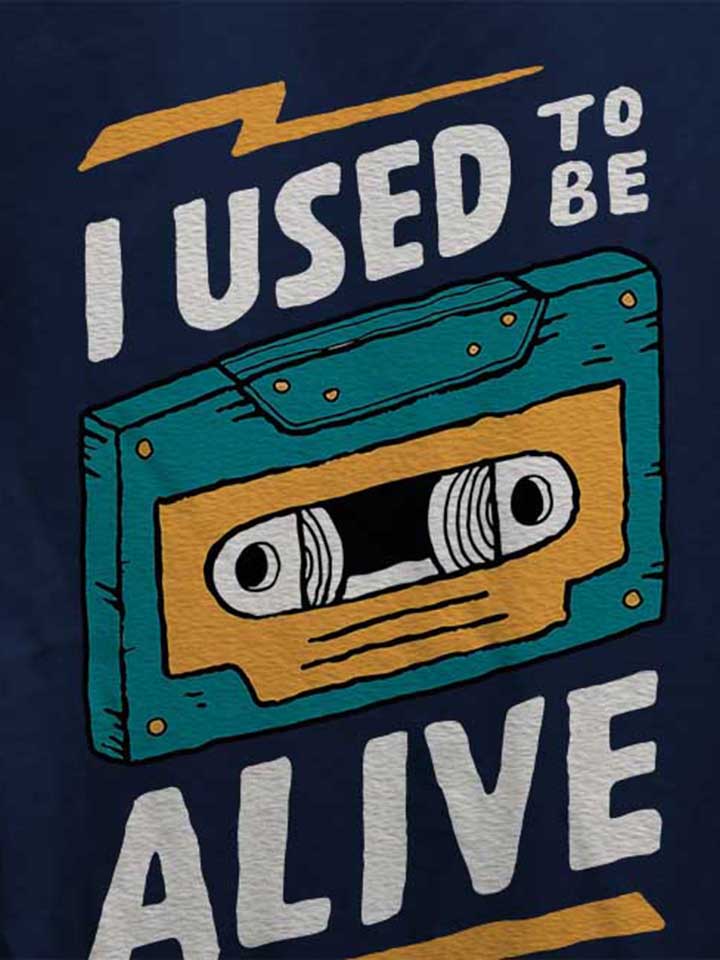 cassette-i-used-to-be-alive-damen-t-shirt dunkelblau 4