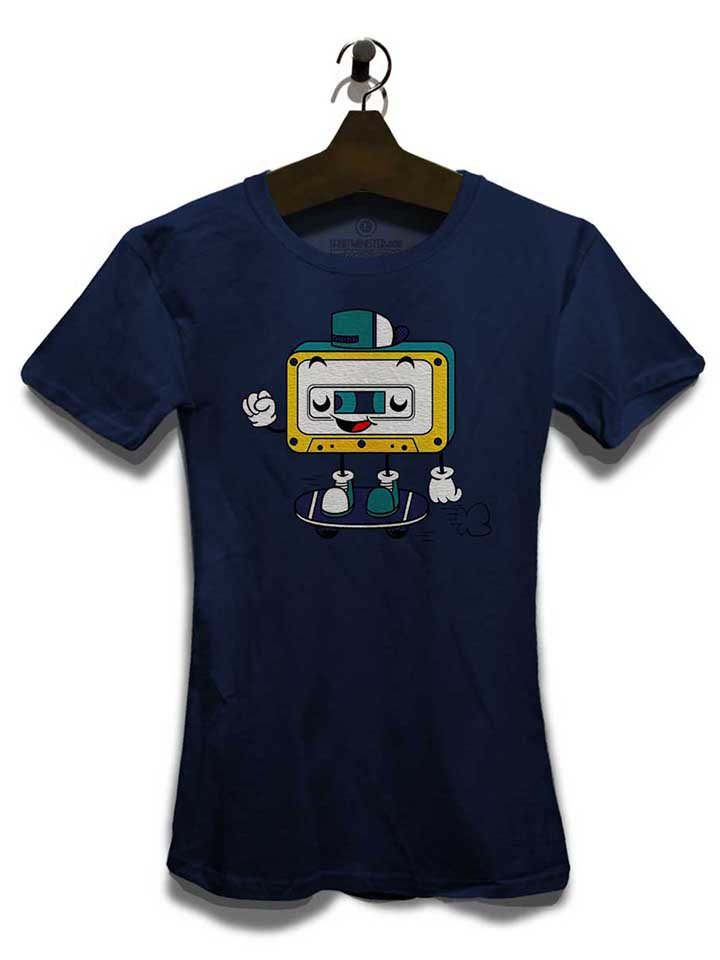cassette-skater-damen-t-shirt dunkelblau 3