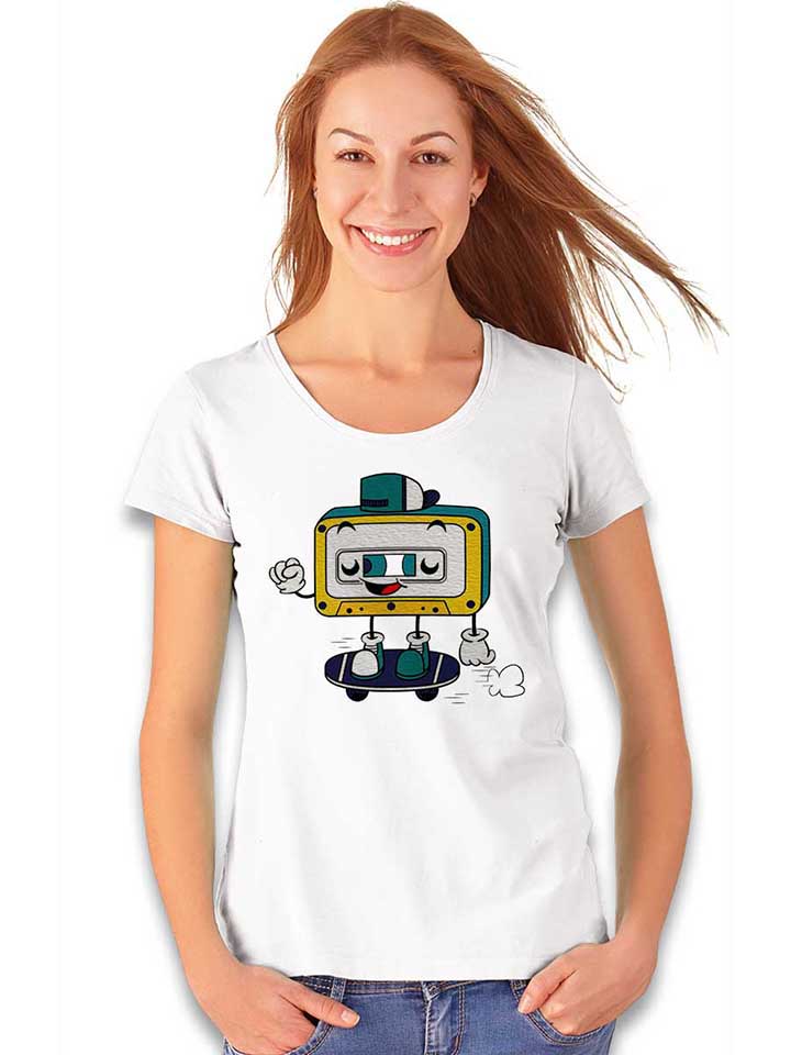cassette-skater-damen-t-shirt weiss 2