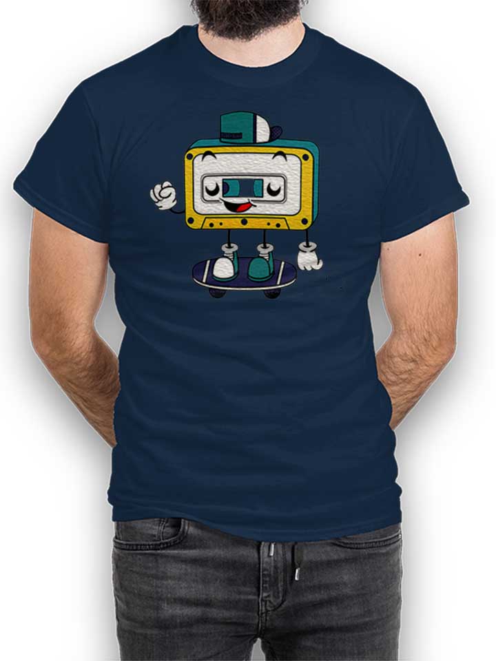cassette-skater-t-shirt dunkelblau 1