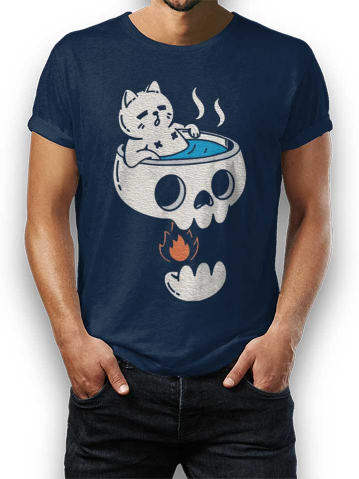 Cat And Skull Bathing T-Shirt dunkelblau L
