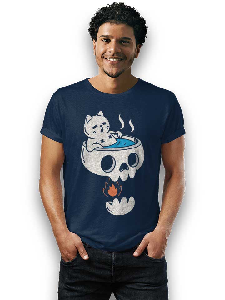 cat-and-skull-bathing-t-shirt dunkelblau 2