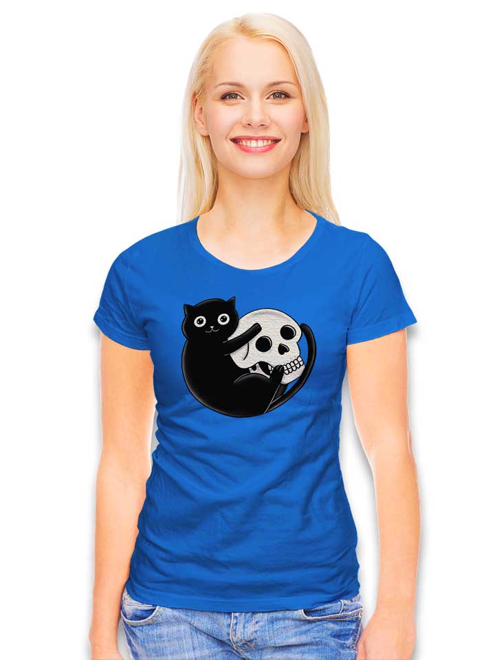 cat-and-skull-damen-t-shirt royal 2