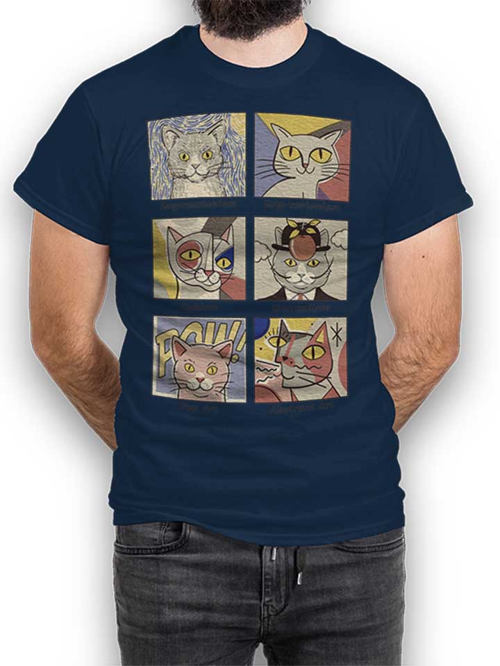 Cat Art History T-Shirt dunkelblau L