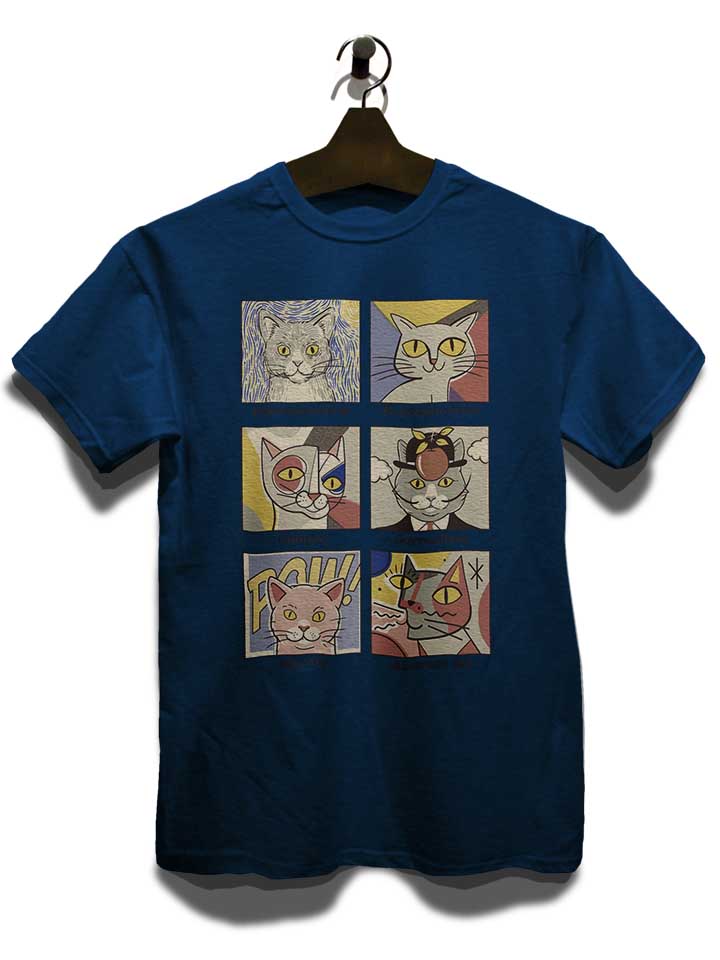 cat-art-history-t-shirt dunkelblau 3