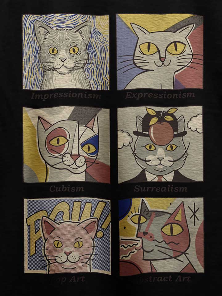 cat-art-history-t-shirt schwarz 4