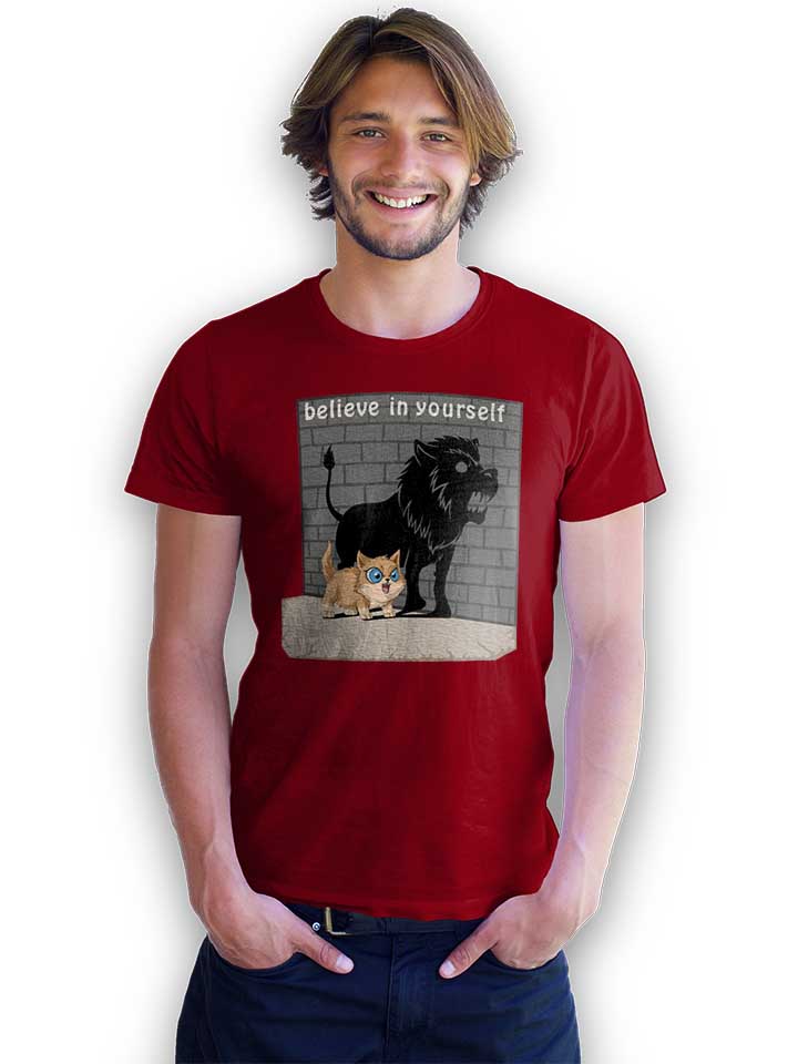 cat-believe-in-yourself-t-shirt bordeaux 2