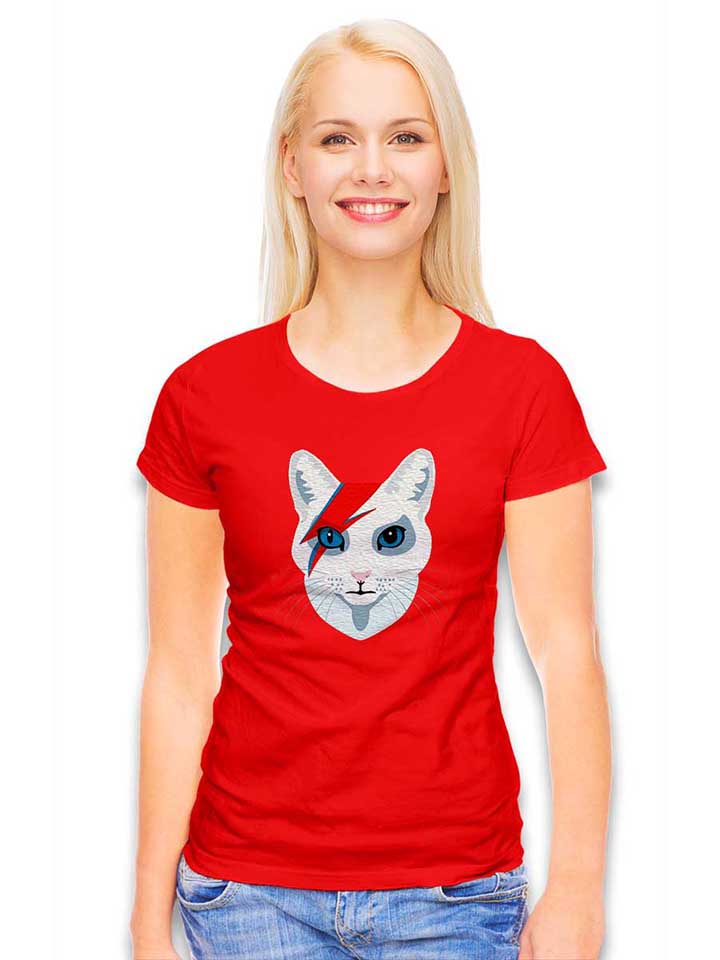 cat-bowie-damen-t-shirt rot 2
