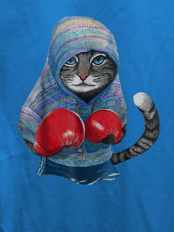 cat-boxing-damen-t-shirt royal 4